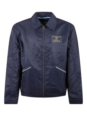 Champion logo shirt jacket - Blue