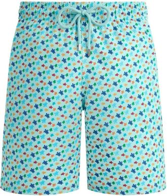 Vilebrequin Badmode, Heren, Blauw, 2Xl, Polyester, Lange Micro Ronde Des Tortues Rainbow Stretch Zwembroek voor Heren