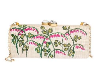 Raf&eacute; New York Alessandra Rattan Long Clutch in Fuchsia at Nordstrom, Size Small
