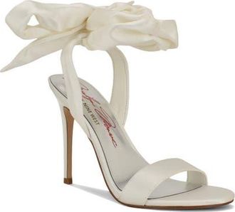 Nine West Mmonroe Ankle Wrap Sandal in White at Nordstrom, Size 8.5