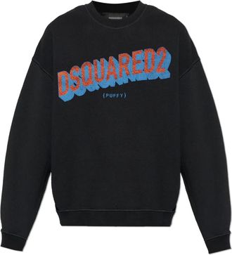 Dsquared2 Sweatshirt met print - Heren - Sweatshirts - Zwart - L - Katoen - Hoodies & sweatvesten