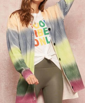 Promesa Rainbow Ombré Colorblock Cardigan