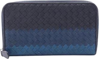 Bottega Veneta Pre-owned Long wallet (bi-fold) - Heren - Vintage Accessoires - Blauw - ONE Size - Leer - Vintage