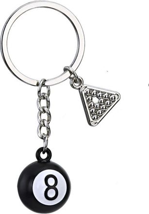 Generic Fashion Creative Billiard Pool Keychain Table Ball Key Ring Lucky Black Key Chain 25mm Resin Ball Jewelry Gift