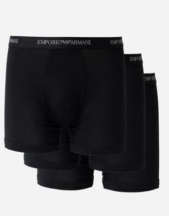 Emporio Armani Mens Emporio Armani 3-Pack Mens Boxers with Logo Waistband EM000261-AF14132-MC061 - Black/Black/Black - Size: 35/34/32/9.5/13/12.5/12/11.5/11/9/16/15