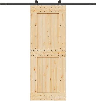 vidaXL Vidaxl - Puerta Corredera Con Herrajes Madera Maciza De Pino 85x210 Cm