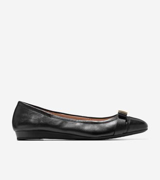 Cole Haan Womens Go-To Tova Bow Ballet Flats - Black Size 10.5