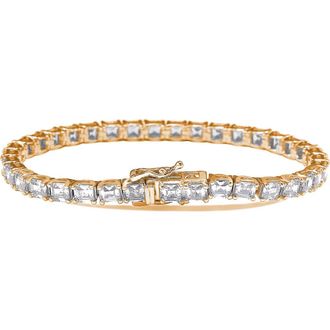 Suzy Levian Rose Gold Plate Sterling Silver Cubic Zirconia Tennis Bracelet at Nordstrom Rack