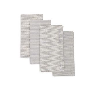 Sustainable Threads Vertex Hand Block Printed Napkins - Set of 4 in Aspen Blue at Nordstrom
