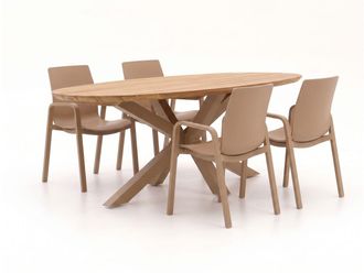 Hartman Hartman Flow/San Sebastian 200cm dining tuinset 5-delig stapelbaar