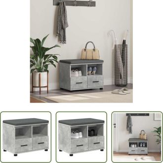 vidaXL Panca corridoio - Panca per ingresso con cuscino Grigio Cemento 60 x 38 x 46 cm