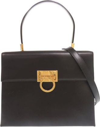 Ferragamo Pre-owned Ferragamo Leather Gancini Top Handle Bag Ladies YT7LM5WIQJKTB9X6