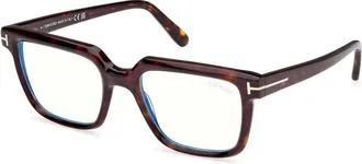 Tom Ford FT5889-B 053 Havana/Clear/Blue-Light Block Lens 53mm