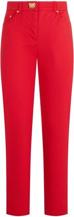 Moschino Elegante Rechte Broek - Dames - Straight fit broeken - Rood - M - Katoen - Broeken