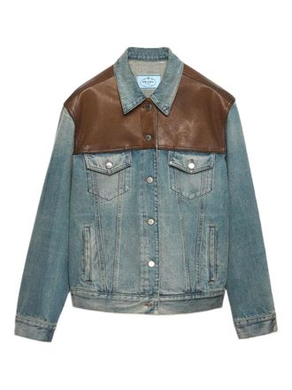 Prada contrast-panel jacket - Blue