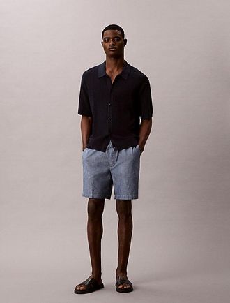 Calvin Klein Korte broek met trekkoord van chambray katoen