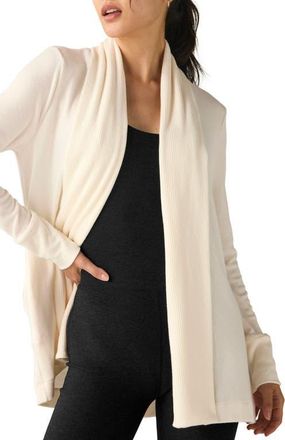 Beyond Yoga Relax Rib Cardigan in Fresh Snow at Nordstrom, Size Medium