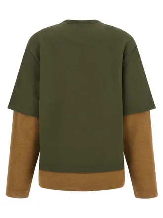 The Attico Bicolor Cotton Sweatshirt - Green
