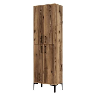 Dmora Armario Multiusos Grande Laino, 6 Estantes, 4 Puertas, 6 Compartimentos, 60x200h Cm Marr&oacute;n Roble