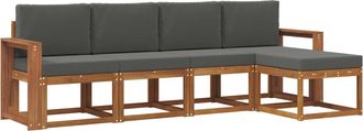 vidaXL Conjunto De Sof&aacute;s De Exterior 5 Uds. Natural Y Antracita Vidaxl