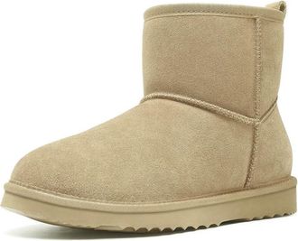 Generic NYSBH Winter Mini Snow Women Plush Lined Warm Suede Snow Boots Comfy Fuzzy Boots Fur Home Ankle Boots Lady Snow Boot