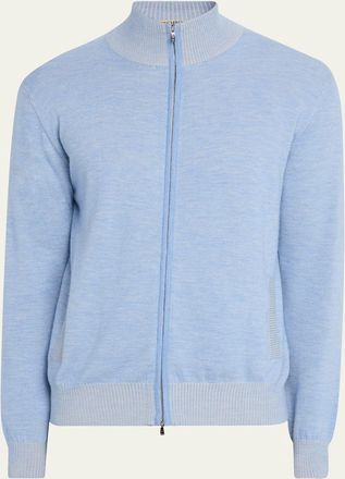 Fioroni Cashmere Mens Vanise Cashmere and Cotton Full-Zip Sweater