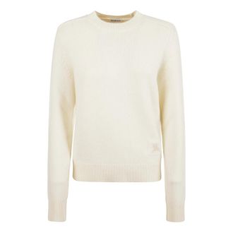 Burberry Cashmere Knitwear, female, Beige, Size: L Cashmere Sweater