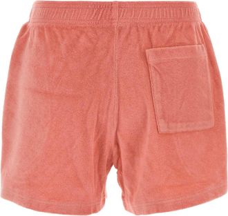 Sporty & Rich Mens Salmon Terry Fabric Andy Shorts Flamingowhite Exterior: Cotton