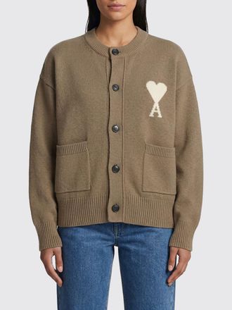Ami Cardigan in lana e cotone con logo Ami Paris