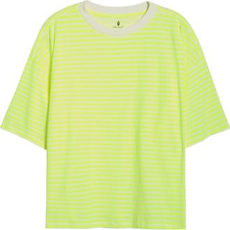 Free People FP Movement Stripe Relaxed Fit Cotton T-Shirt in Court Stripe Highlighter at Nordstrom, Size X-Small
