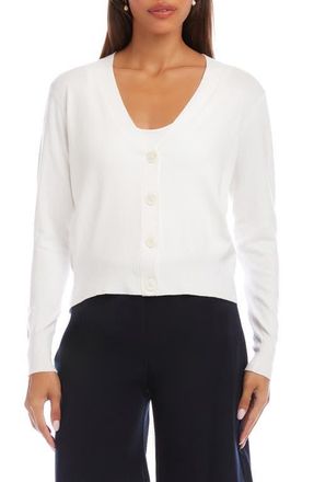 Karen Kane V-Neck Cardigan in White at Nordstrom, Size X-Large