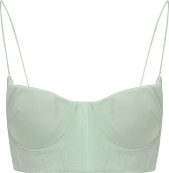 Alex Perry Crop Top met Dunne Bandjes - Dames - BHs - Groen - M - Polyester - Ondergoed