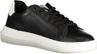 Calvin Klein Leather Logo Sneaker - Black