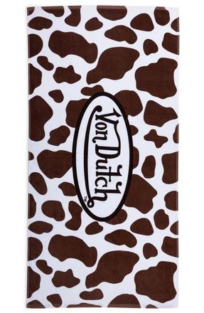 Von Dutch Iconic Y2K 100% Cotton 30x60 Beach Towel | Hot Pink Cheetah in Brown Cow at Nordstrom