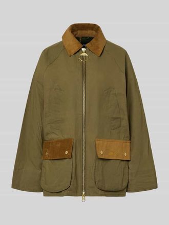 Barbour Regular Fit Funktionsjacke aus reiner Baumwolle Modell LANESHAW in Oliv, Gr&ouml;&szlig;e 34