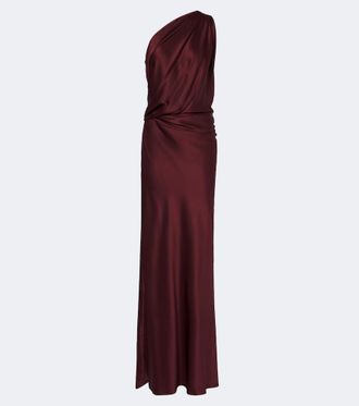 The Sei Draped one-shoulder silk satin gown