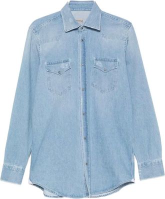 Sartorio Napoli Camicia Sartorio Napoli In Denim Con Bottoni A Pressione