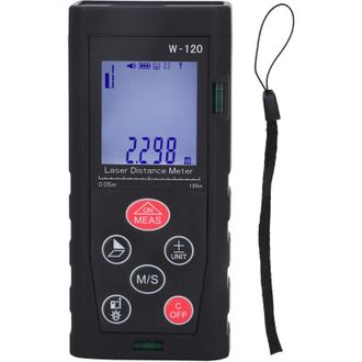 OEM Tel&eacute;metro L&aacute;ser De Doble Burbuja Horizontal Negro W-120, Herramienta De Medici&oacute;n, Medidor De Distancia Digital