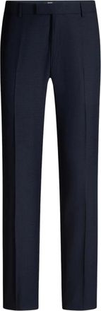 Joop Woolen Kostuumbroek met Grafische Textuur - Heren - Nette broeken - Blauw - XL - Wol - Broeken