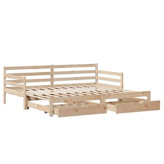 Berkfield Home Versatile Daybed with Trundle & Drawers without Mattress 90x200 cm in Light Tan