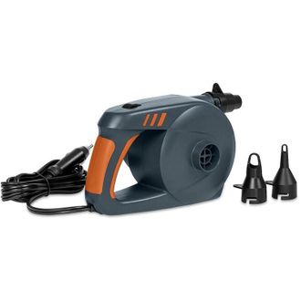 Trade Shop Pompa Di Gonfiaggio Elettrica Powergrip a Corrente Continua 3 Adattatori 62164 - - Trade Shop Traesio