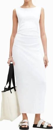 AllSaints Katarina Boat Neck Slim Fit Dress In Optic White