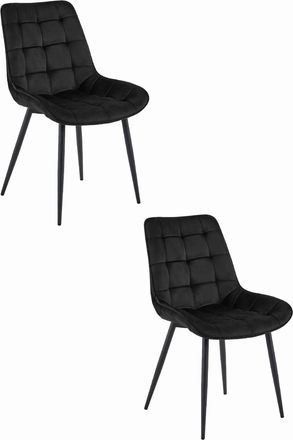 OEM Silla Bera - Terciopelo Negro / Patas Negras X 2