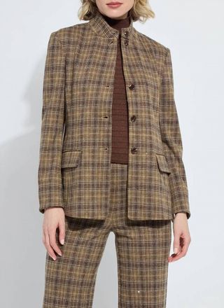 Lyss&eacute; Marceline Convertible Collar Blazer In Brit Plaid