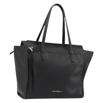 Ferragamo Pre-owned Tote Bags, female, Black, Size: ONE SIZE Pre-owned Tote Bag