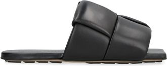 Bottega Veneta Intrecciato Leren Muiltjes met Rubberen Zool - Dames - Sandalen - Zwart - 37 1/2 EU - Schoenen