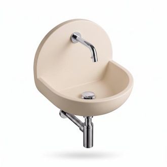 Saniclass Fuente Fonteinset - 46.5x35x43.2cm - solid surface off-white - fonteinkraan - afvoerplug - sifon - chroom