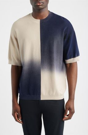 Emporio Armani Ombr&eacute; Sweater T-Shirt in Solid Blue Navy at Nordstrom, Size Xx-Large