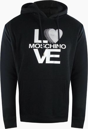 Love Moschino Mens Love Moschino Bold Love Logo Black Hoodie - Size: 42