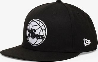 New Era Mens Philadelphia 76Ers Logo 9Fifty Snapback Cap In Black